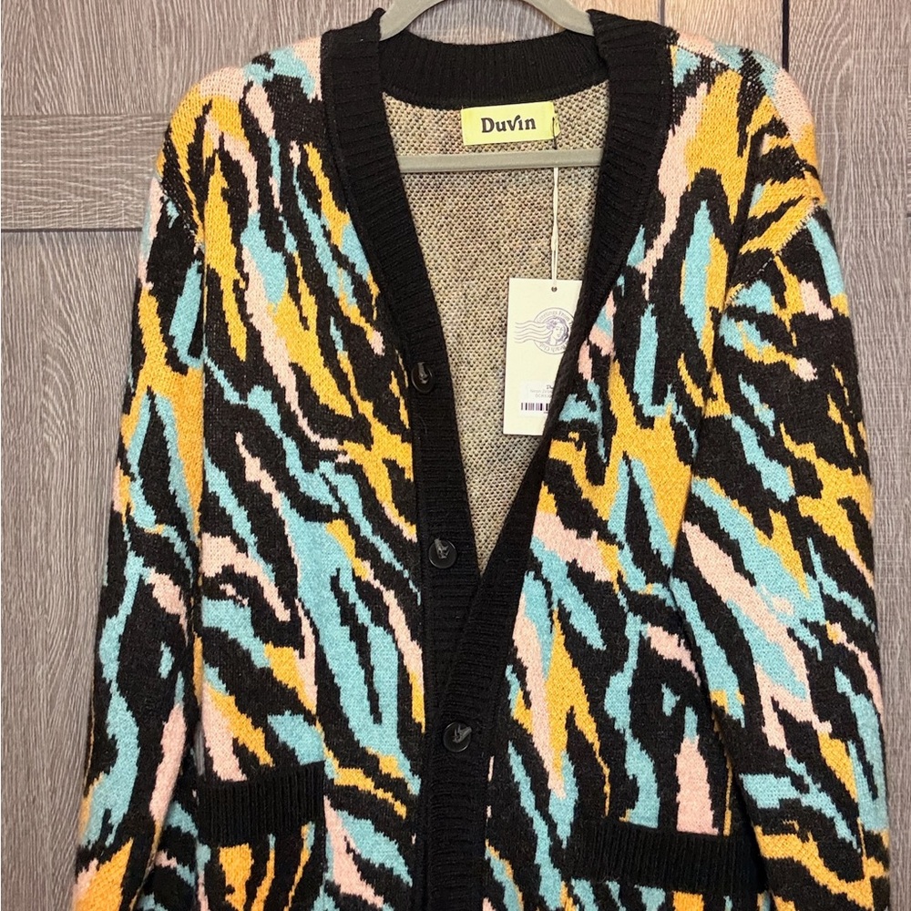 Duvin Multicolor Patterned Cardigan - image 1